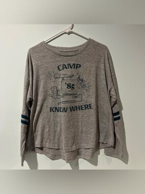 Stranger Things Women’s Shirt Gray Long Sleeve Official Merchandise, Size Medium
